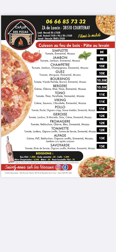 Chalet des pizzas - Menu Image 1